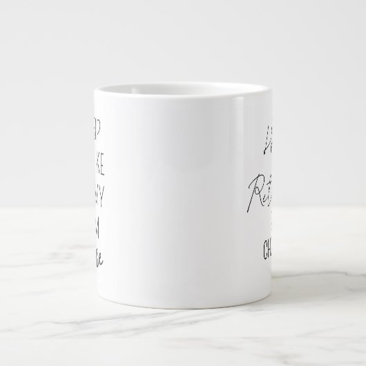Mug de café personnalisé pour la retraite, Joyeuse (Devant)