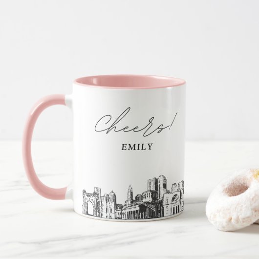 Mug de café personnalisé pour mariage à Columbus (Avec donut)