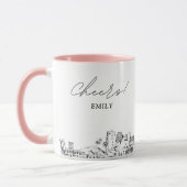 Mug de café personnalisé pour mariage à Honolulu (Gauche)