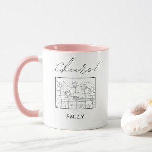 Mug de café personnalisé pour mariage sur la plage