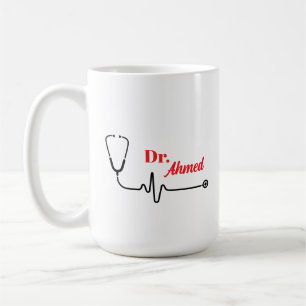 Mug de café personnalisé pour médecin avec nom per