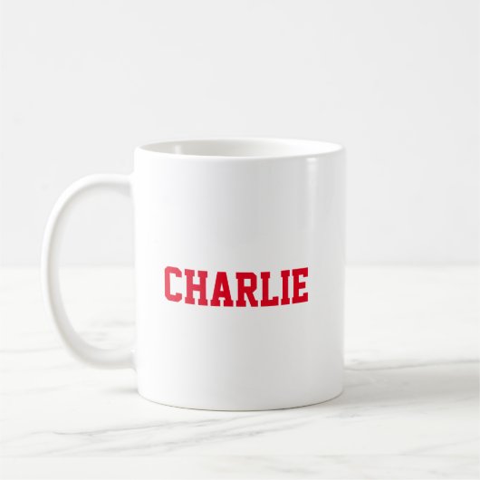 Mug de café personnalisé rouge et blanc (Gauche)