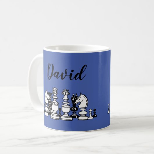 Mug de café personnalisé sur le thème d'échecs (Devant gauche)