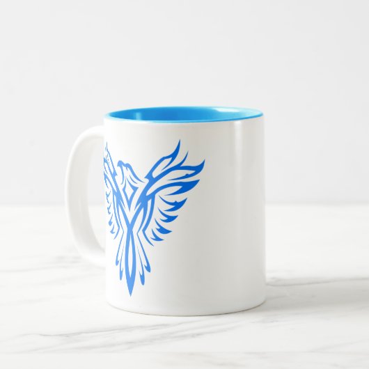 Mug de café Phoenix bleu (Devant gauche)
