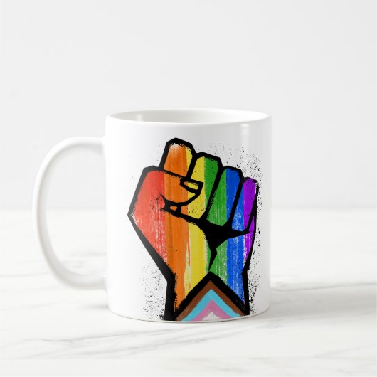 MUG DE CAFE POING FIERTE PROGRES LGBTQ (Gauche)