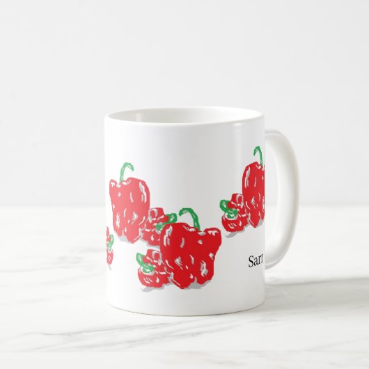 Mug de café : Poivrons rouges (Devant droit)