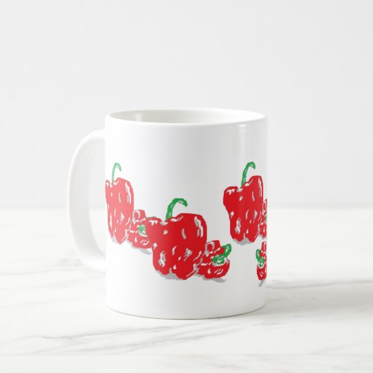 Mug de café : Poivrons rouges (Devant gauche)