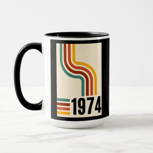 Mug de café Poster vintage rétro 1974 (Gauche)