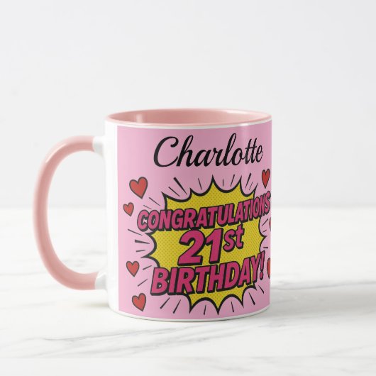 Mug de café pour 21e anniversaire (Gauche)