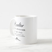 Mug de café pour agent immobilier noir et blanc (Devant gauche)