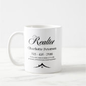 Mug de café pour agent immobilier noir et blanc (Gauche)