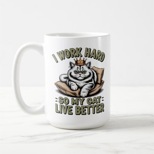 Mug de café pour femmes, maman de chat de luxe mig (Gauche)