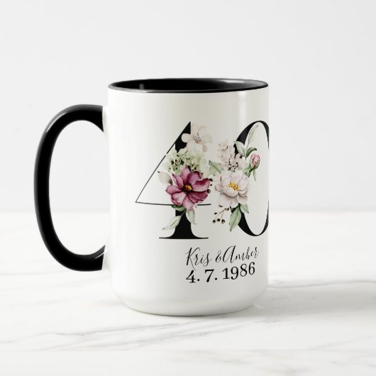 Mug de café pour le 40e anniversaire (Gauche)