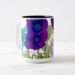 Mug de café pourpre et aqua
