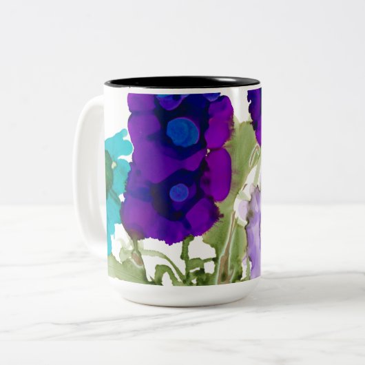 Mug de café pourpre et aqua (Devant gauche)