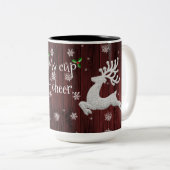 Mug de café Red Rustic Christmas Reindeer (Devant droit)