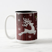 Mug de café Red Rustic Christmas Reindeer (Gauche)