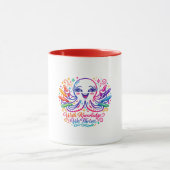 Mug de café Retour à l'école Pieuvre Mignonne (Centre)