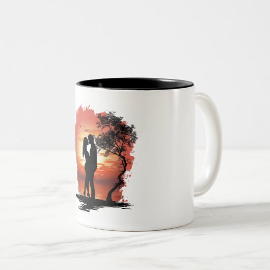Mug de café romantique pour couples (Devant droit)