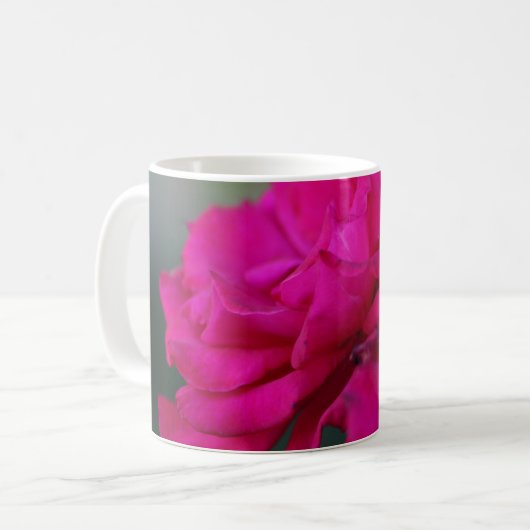 Mug de café rose en fleurs (Devant gauche)