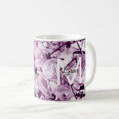 Mug de café Rose Monogramme (Devant droit)
