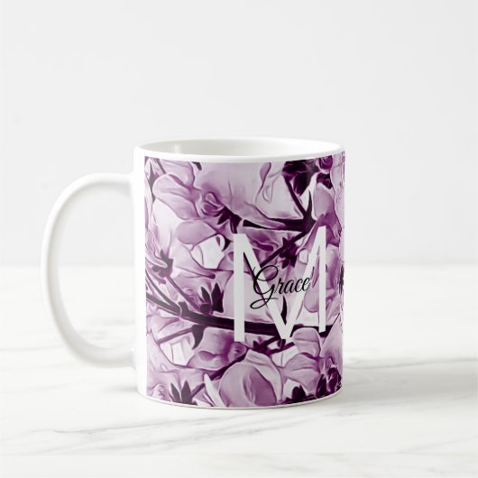 Mug de café Rose Monogramme (Gauche)