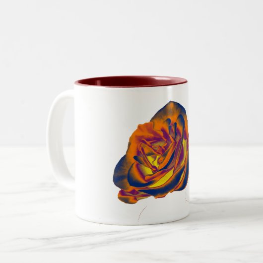 Mug de café Rose orange (Devant gauche)
