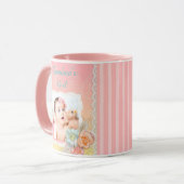 Mug de café rose personnalisé "la fille de grand-m (Devant gauche)