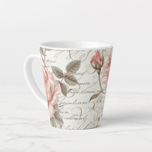 Mug de café rose rose (Angle gauche)