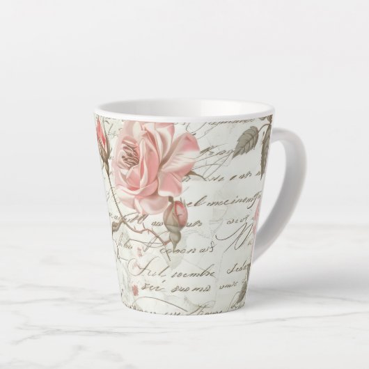 Mug de café rose rose (Angle droit)