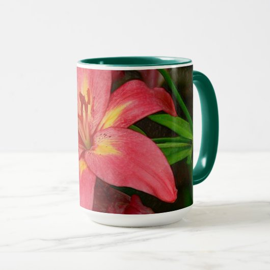 MUG DE CAFÉ ROUGE ET JAUNE JOURNAL (Devant droit)