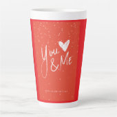 Mug de café rouge romantique Toi & Moi (Devant)