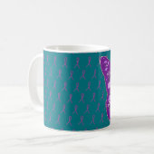 Mug de café Rubans de sensibilisation Turquoise et (Devant gauche)