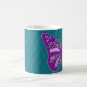 Mug de café Rubans de sensibilisation Turquoise et (Centre)