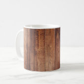 Mug de café rustique à l'aspect bois (Devant gauche)