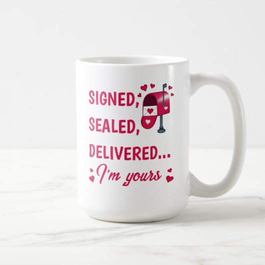Mug de café Saint Valentin Signé, Scellé, Livré (Droite)