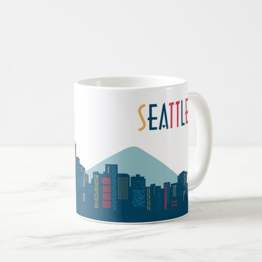 Mug de café Seattle Skyline (Devant droit)