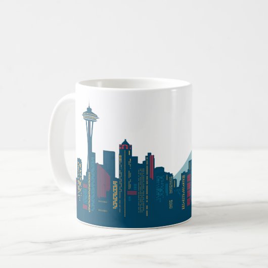 Mug de café Seattle Skyline (Devant gauche)