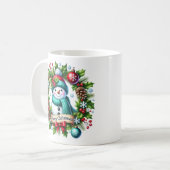 Mug de café Snowman Wreath (Devant gauche)