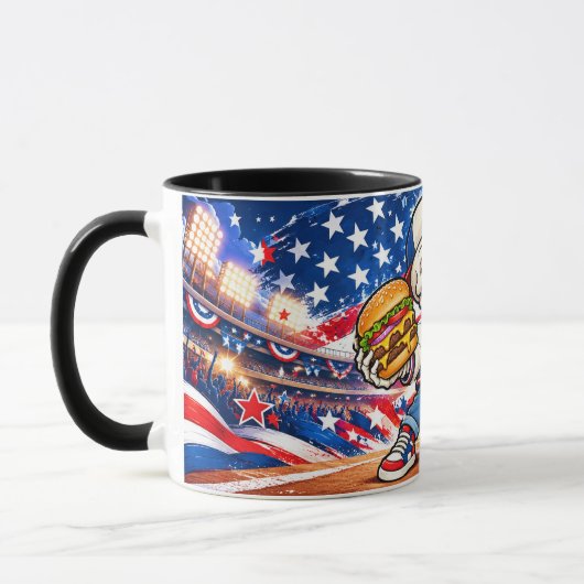 Mug de café squelette de baseball américain drôle (Gauche)