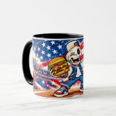 Mug de café squelette de baseball américain drôle (Devant gauche)