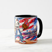 Mug de café squelette de baseball américain drôle (Devant droit)