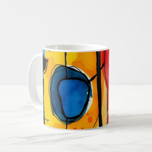 Mug de café "Sunrise Abstraite" par DAKimage (Devant gauche)