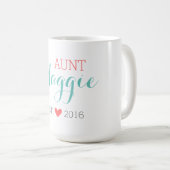 Mug de café Tante Monogramme Personnalisé (Devant droit)