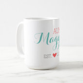 Mug de café Tante Monogramme Personnalisé (Devant gauche)