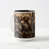 Mug de café, "Trois Chevaliers de chien" Tête mort (Devant gauche)
