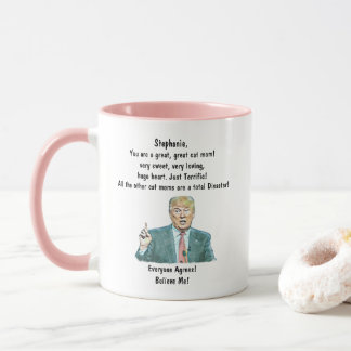 Mug de café Trump personnalisé pour Cat Mom Ajoute