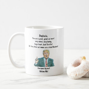 Mug de café Trump personnalisé pour Cat Mom Ajoute