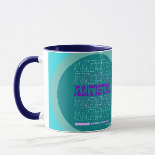 Mug de café Turquoise autistique (Gauche)