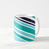 Mug De Café Turquoise Et Bleu Foncé (Devant droit)